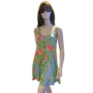 Lilly Pulitzer Pool Blue Size XS Carmel Pink Lemonade Printed Dress